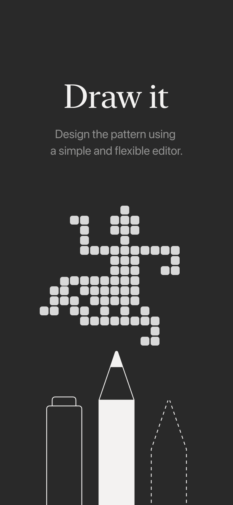 Draw a filet crochet pattern in Fileika